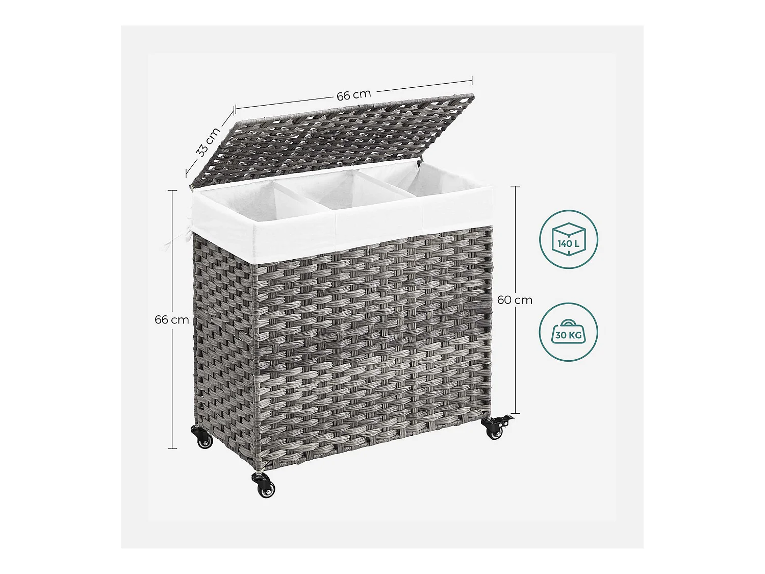 Wäschekorb mit Rollen Bangui