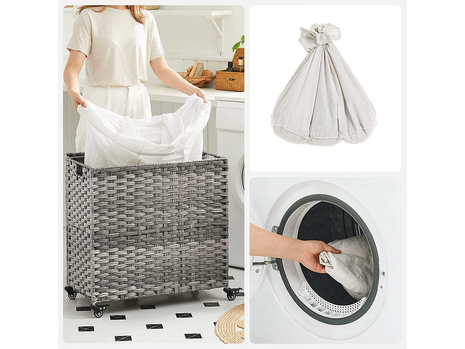 Wäschekorb mit Rollen Bangui