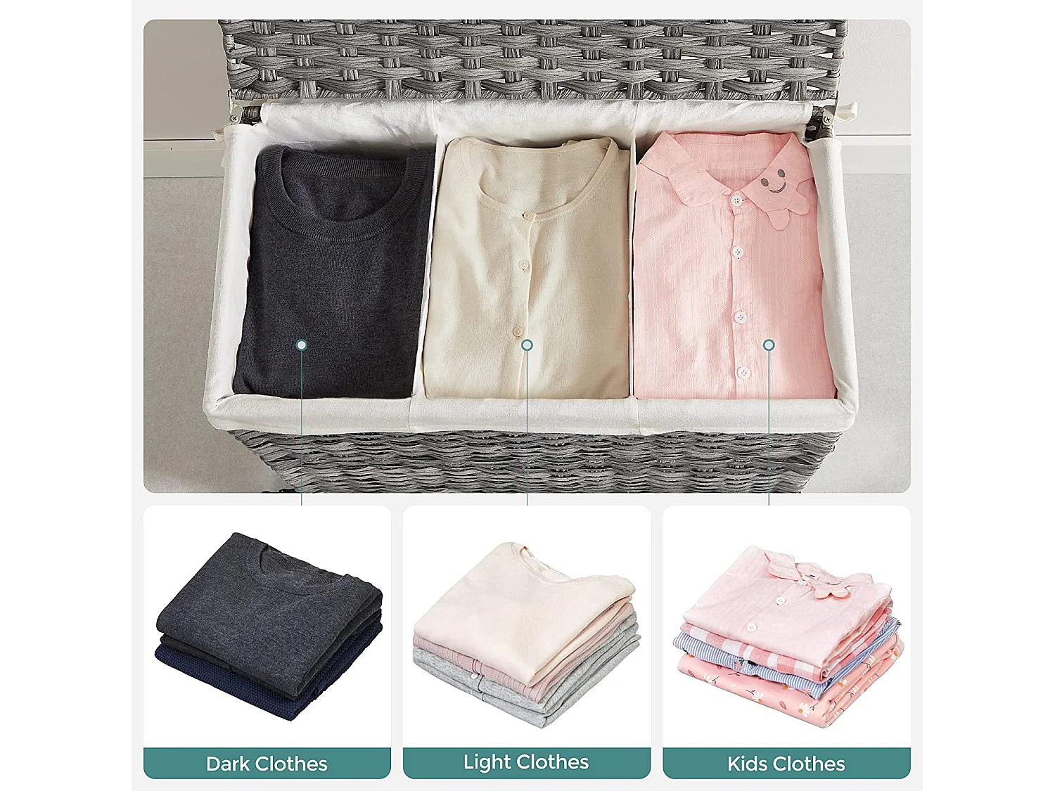 Wäschekorb mit Rollen Bangui