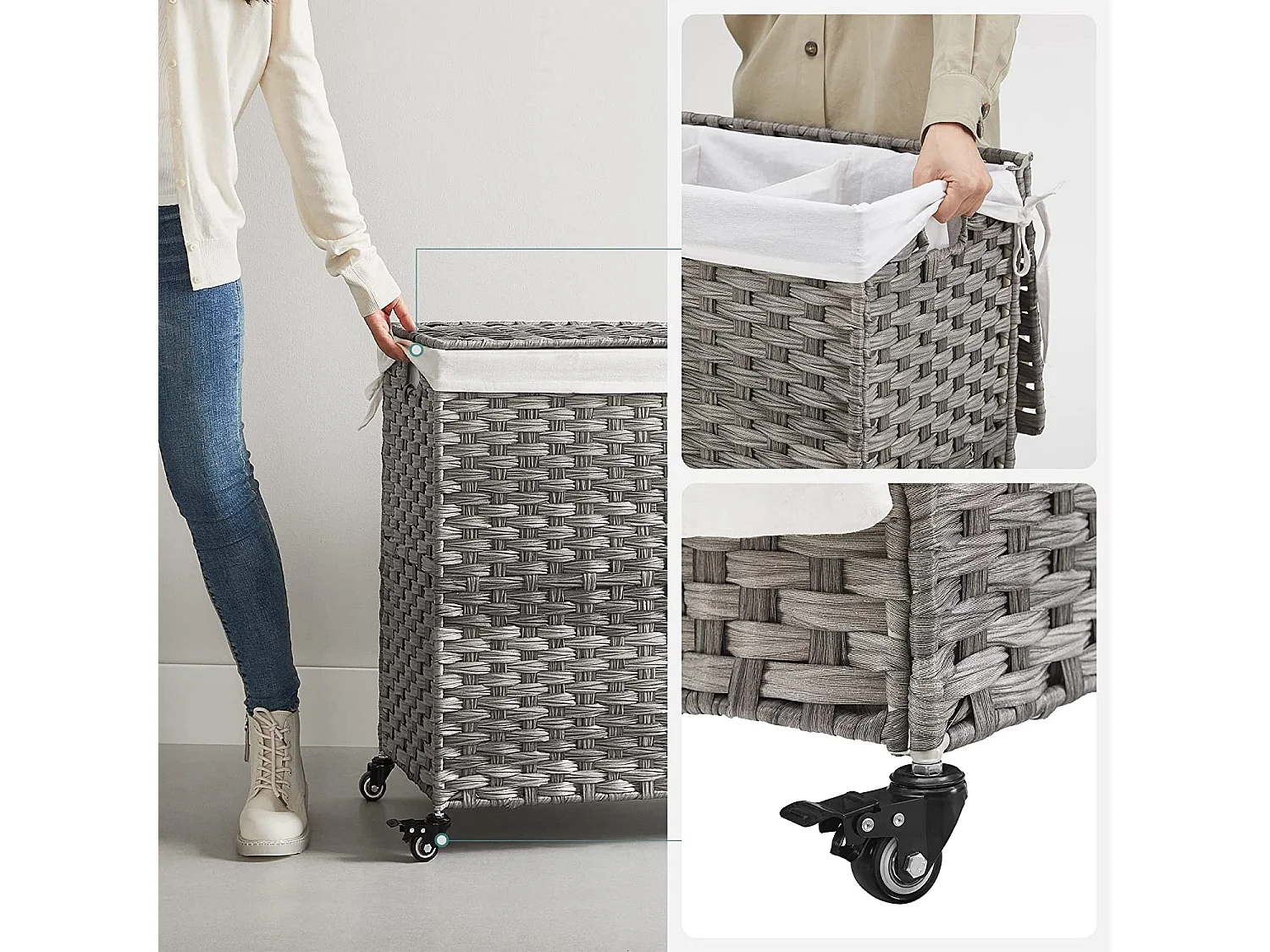 Wäschekorb mit Rollen Bangui