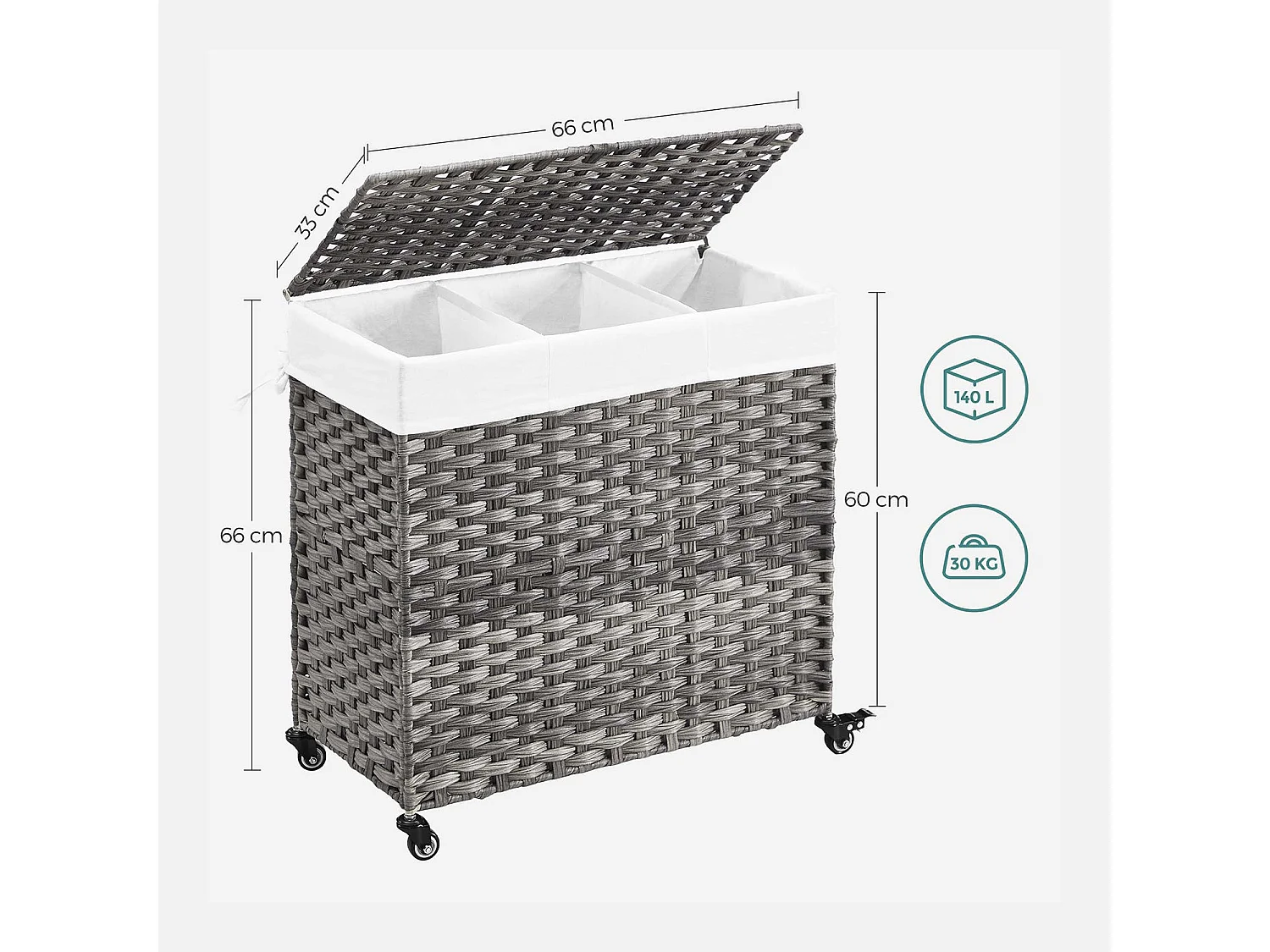 Wäschekorb mit Rollen Bangui