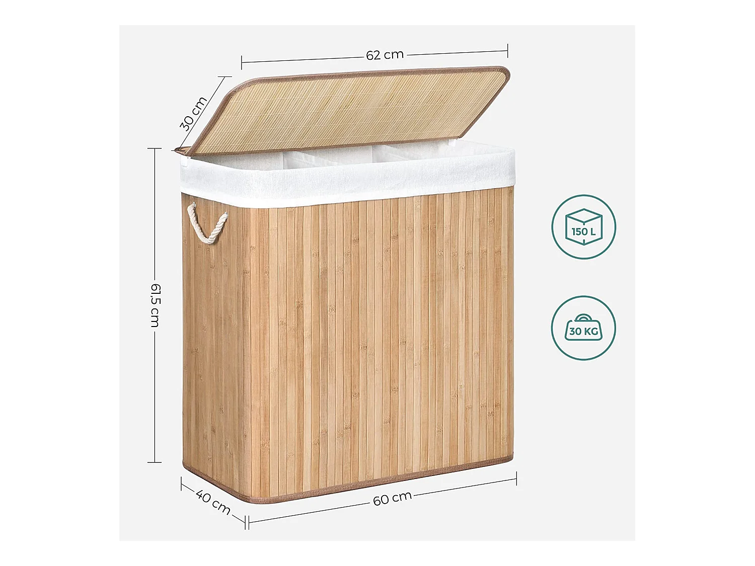 Wäschekorb mit Deckel Freetown