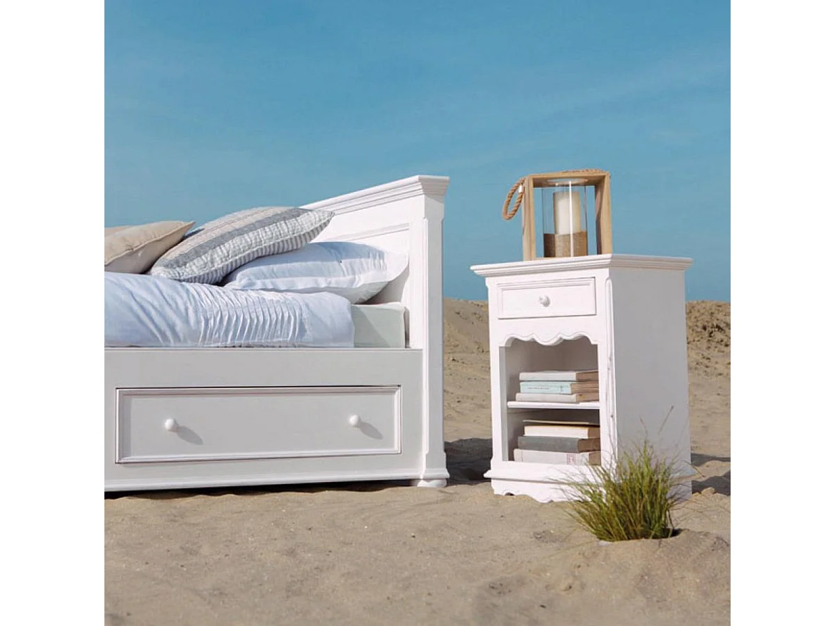 Table de chevet MDF Blanc - Harmonie Interior's