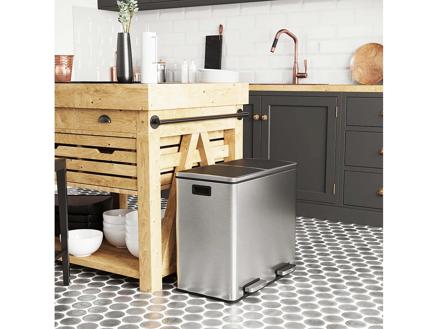 Sistema di separazione dei rifiuti tramite cestino