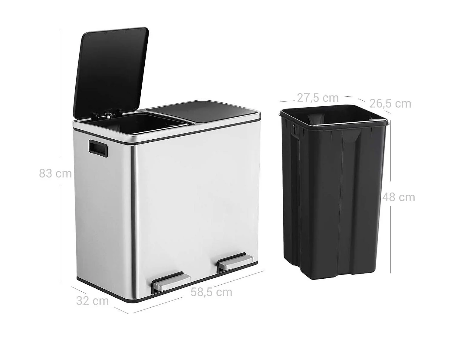 Sistema di separazione dei rifiuti tramite cestino