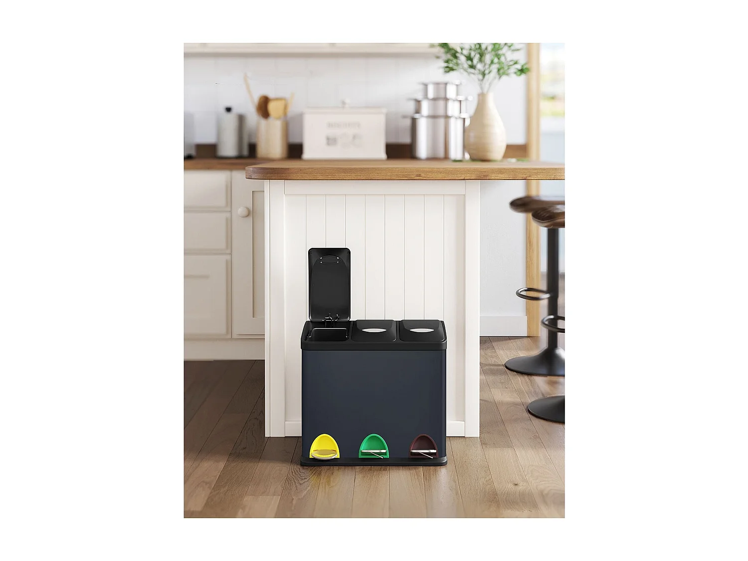 Sistema di separazione dei rifiuti tramite cestino