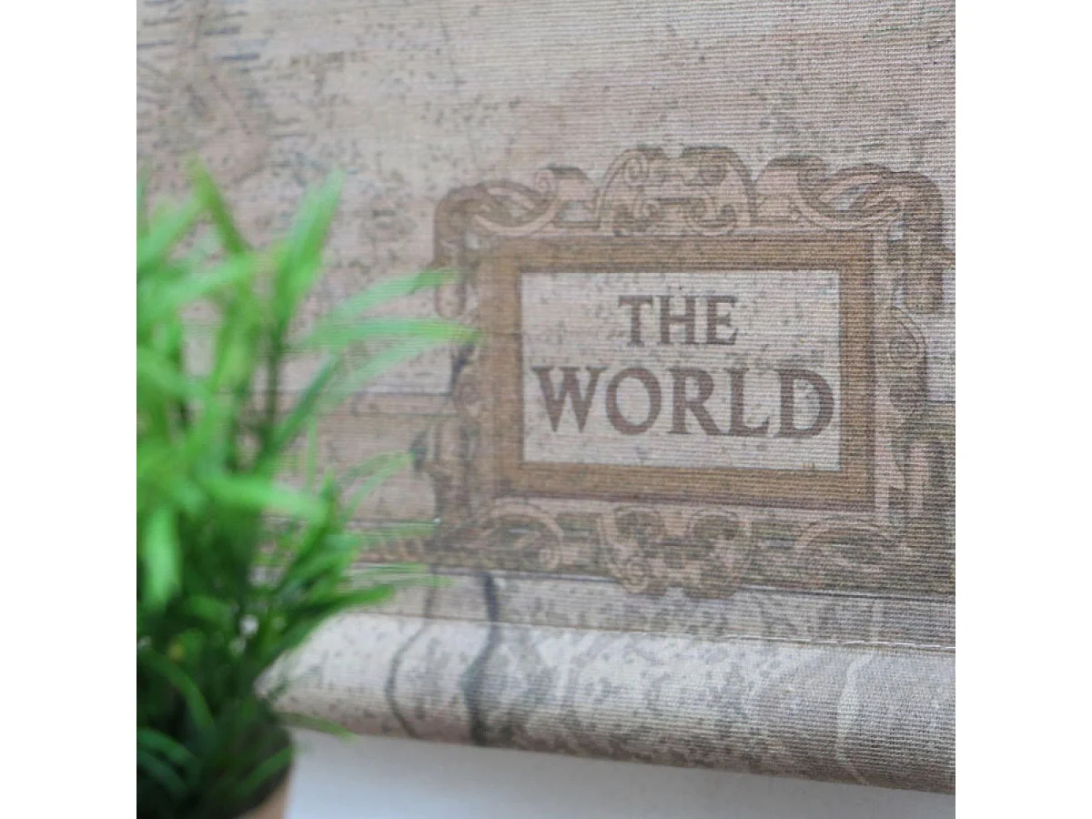 Toile mappemonde Coton Multicolore - Basique Interior's