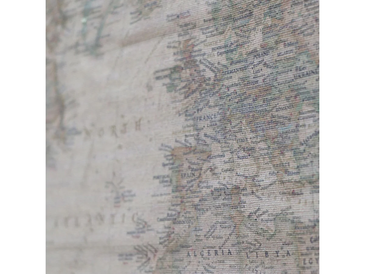 Toile mappemonde Coton Multicolore - Basique Interior's