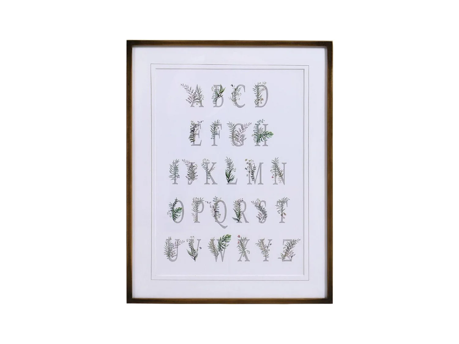 Tableau abécédaire fleuri Bois Multicolore - Interior's