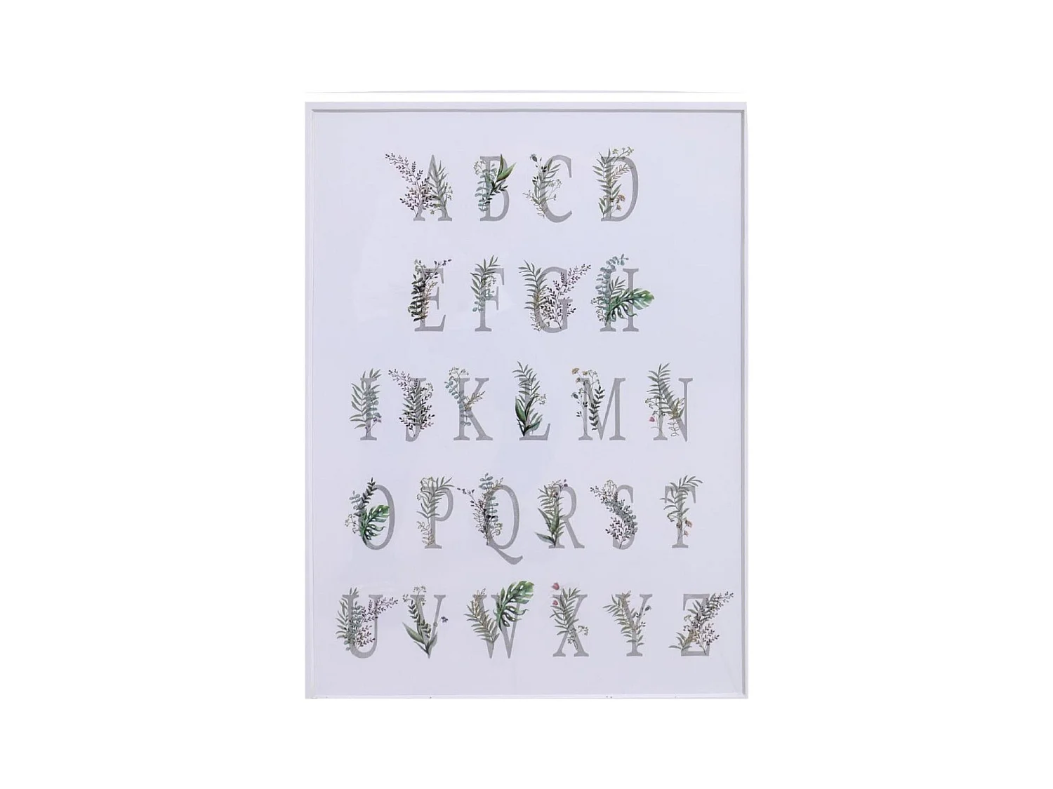 Tableau abécédaire fleuri Bois Multicolore - Interior's