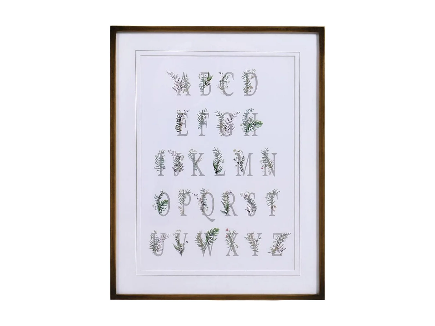 Tableau abécédaire fleuri Bois Multicolore - Interior's