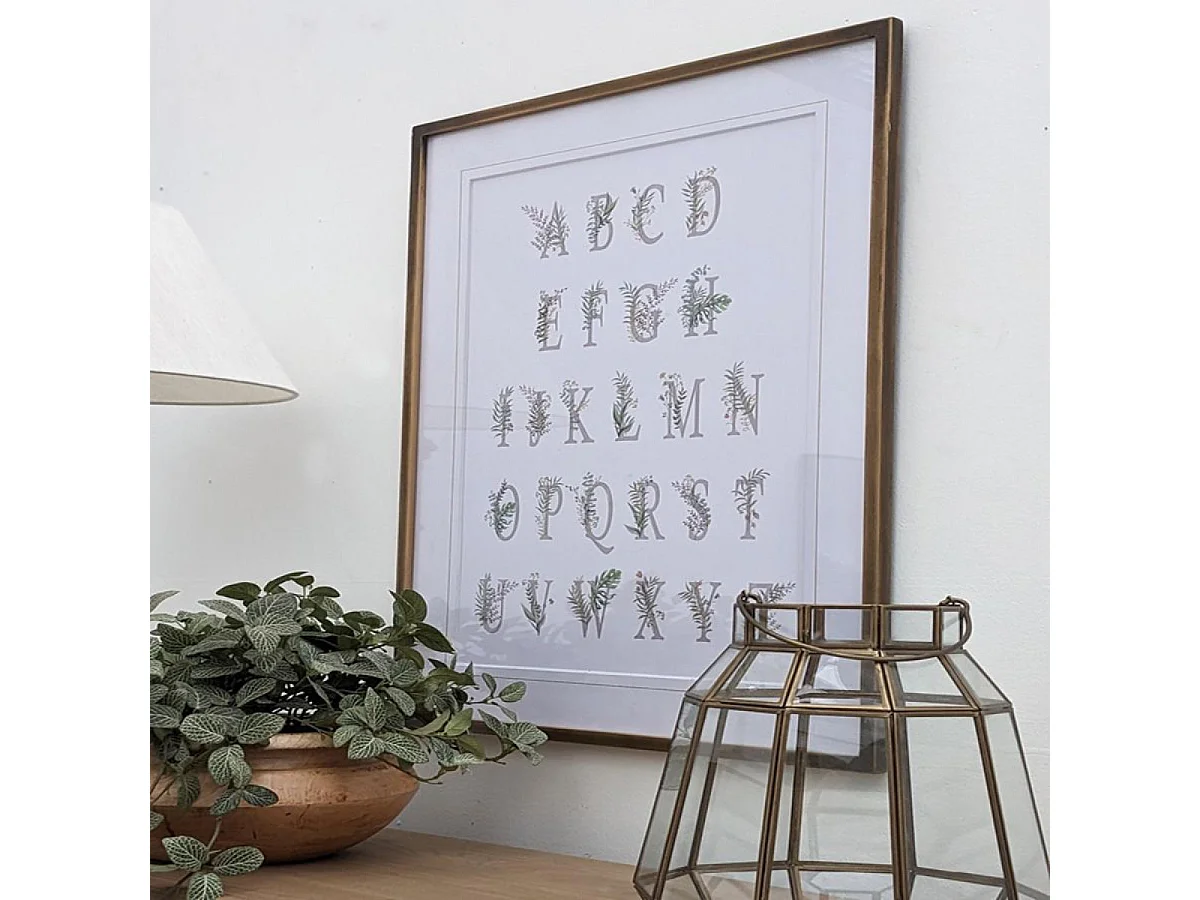 Tableau abécédaire fleuri Bois Multicolore - Interior's