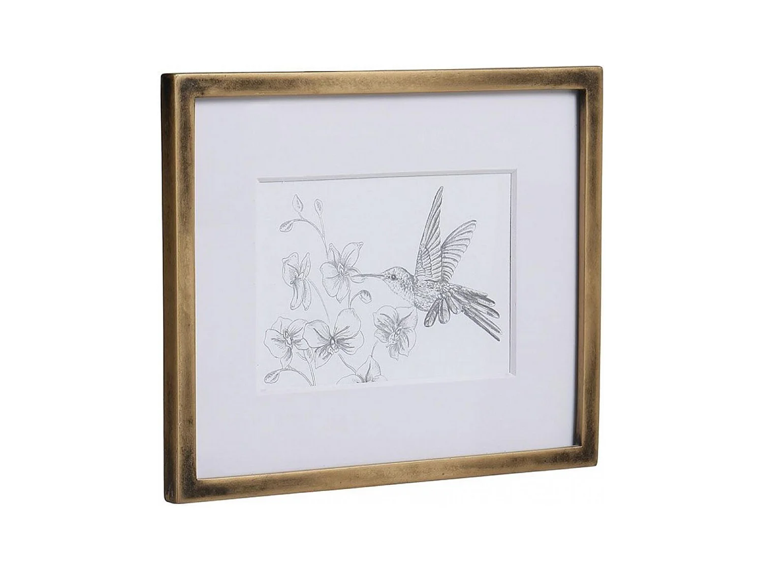 Cadre oiseaux crayonnés (set de 3) MDF Or - Charme Interior's