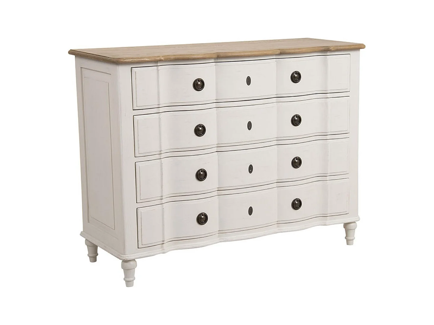 Commode 4 tiroirs Bois Blanc - Manoir Interior's