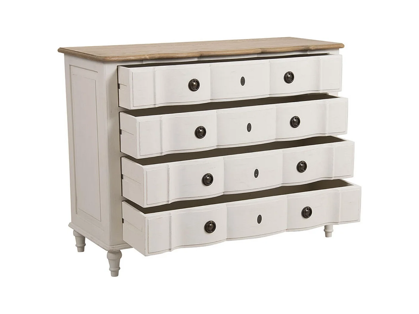Commode 4 tiroirs Bois Blanc - Manoir Interior's