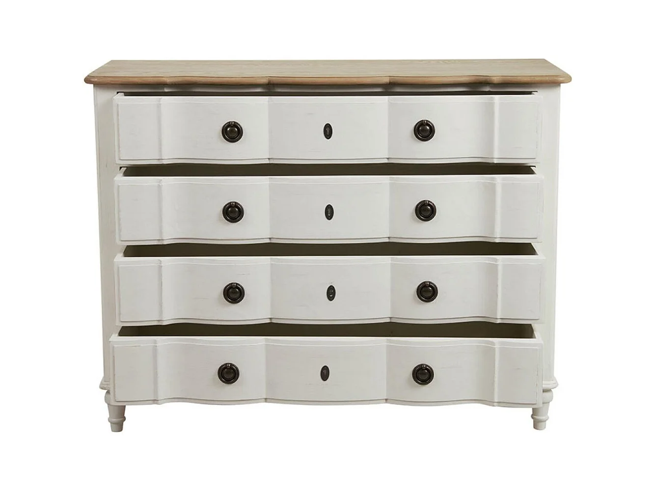 Commode 4 tiroirs Bois Blanc - Manoir Interior's