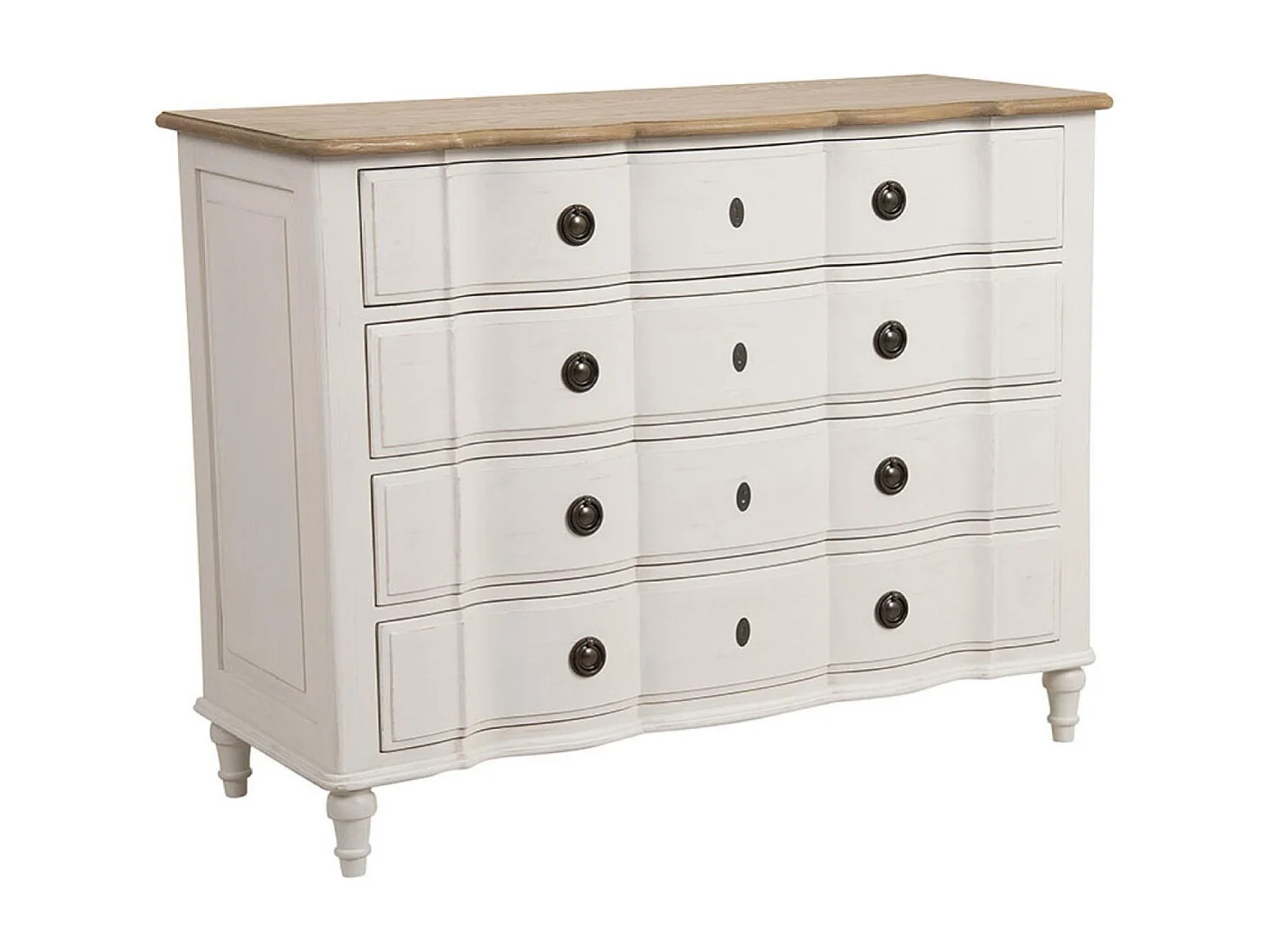 Commode 4 tiroirs Bois Blanc - Manoir Interior's