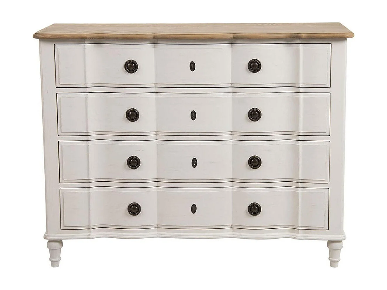 Commode 4 tiroirs Bois Blanc - Manoir Interior's