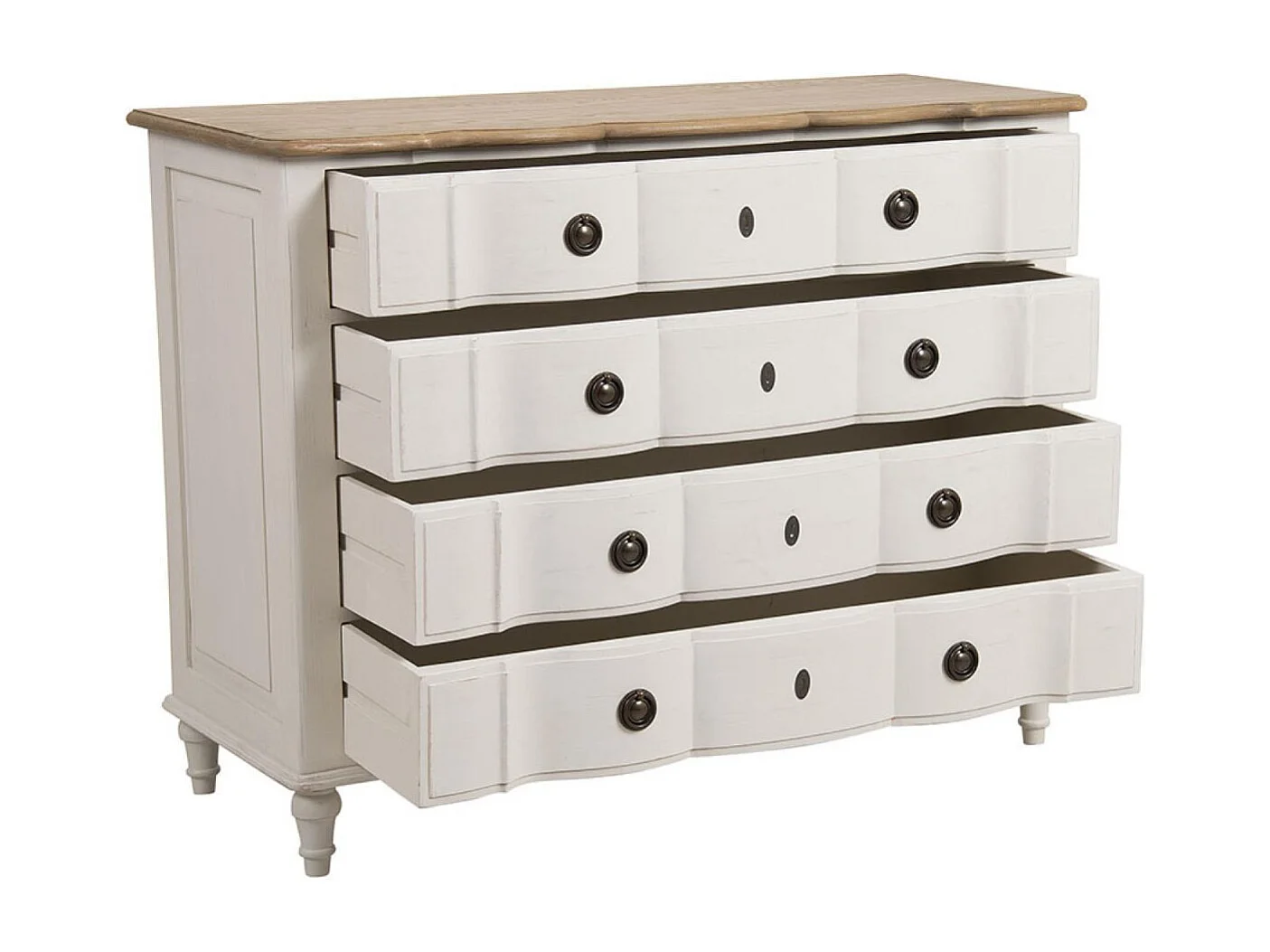 Commode 4 tiroirs Bois Blanc - Manoir Interior's