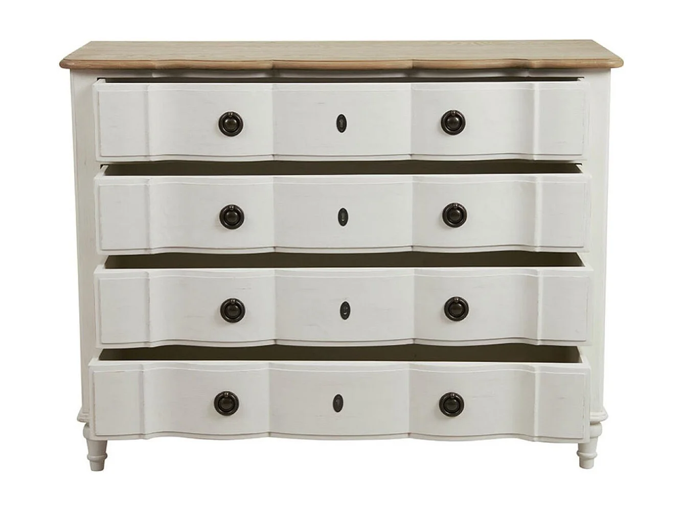 Commode 4 tiroirs Bois Blanc - Manoir Interior's