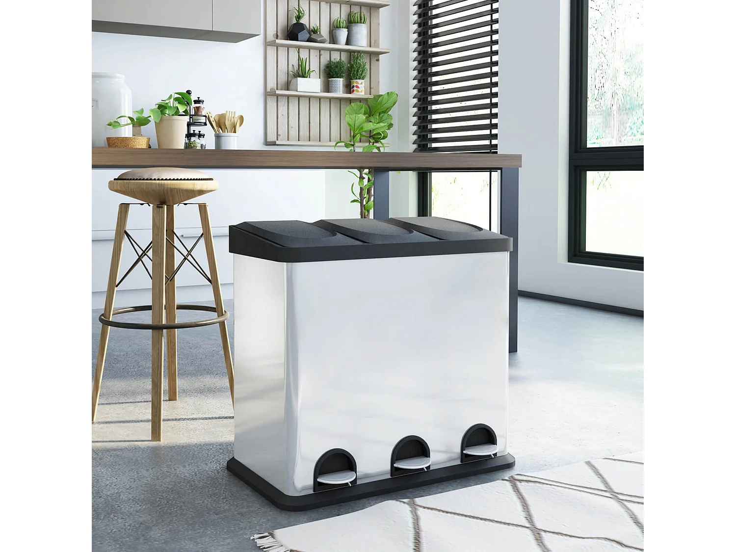 Sistema di separazione dei rifiuti tramite cestino