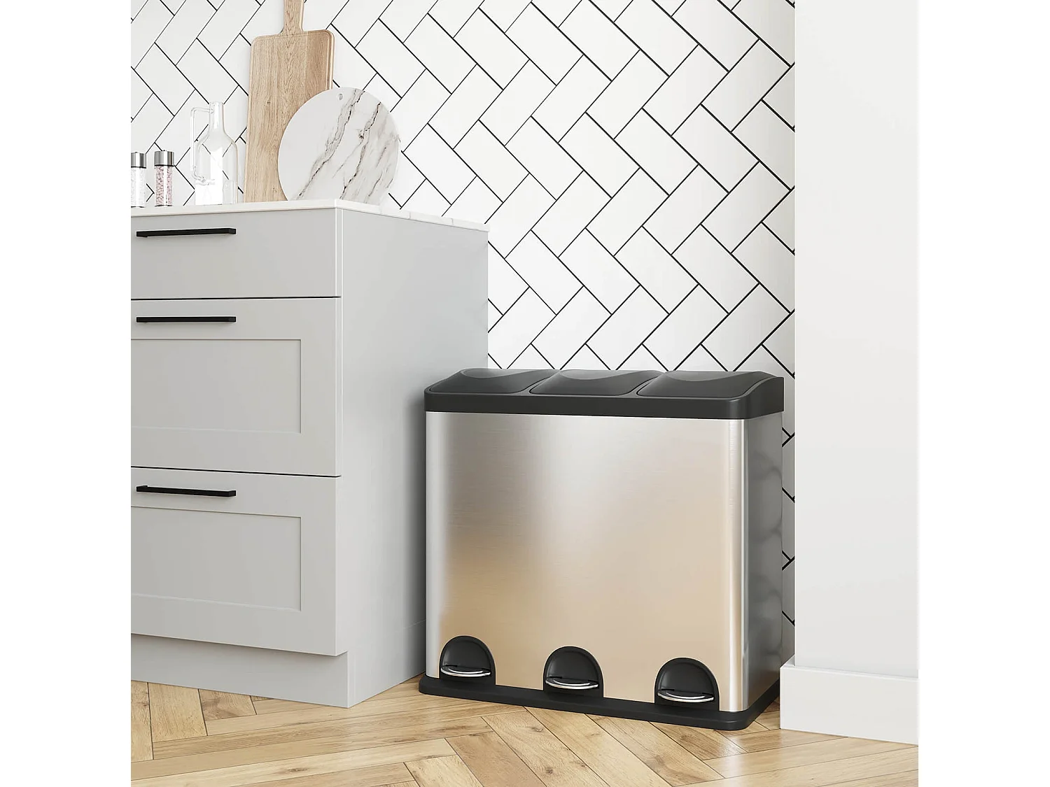 Sistema di separazione dei rifiuti tramite cestino