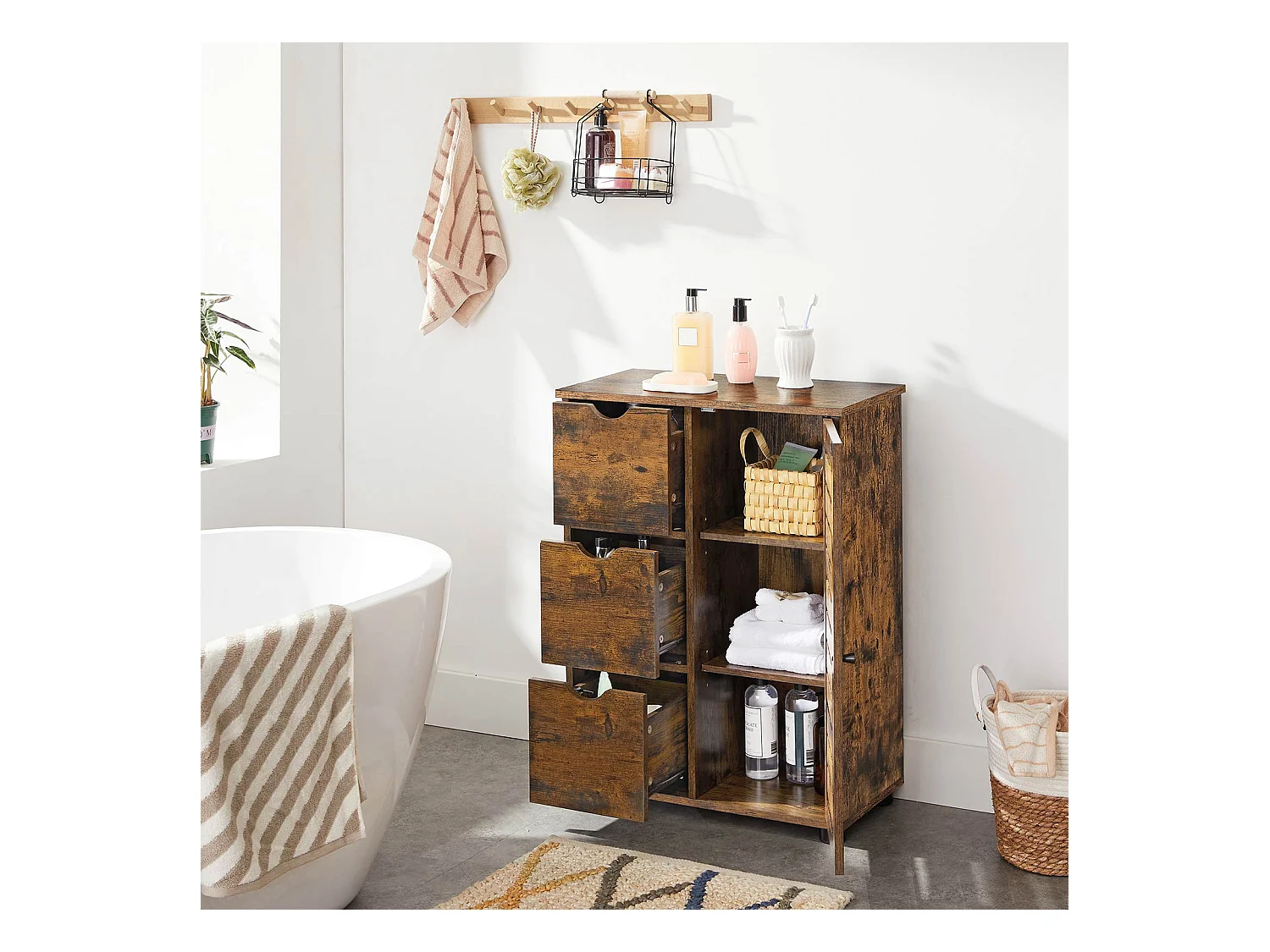 Mobiletto portaoggetti per il bagno