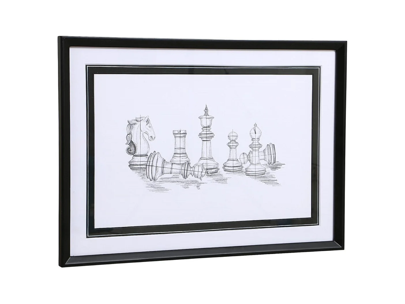 Gravure jeu d'échec Bois Blanc - Classique Chic Interior's