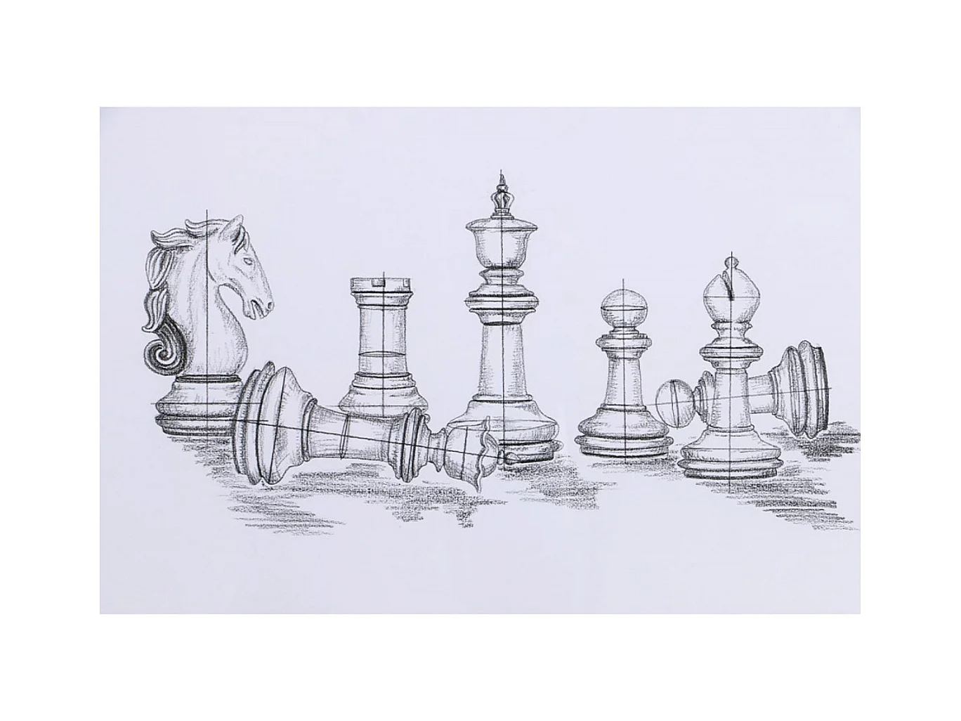 Gravure jeu d'échec Bois Blanc - Classique Chic Interior's