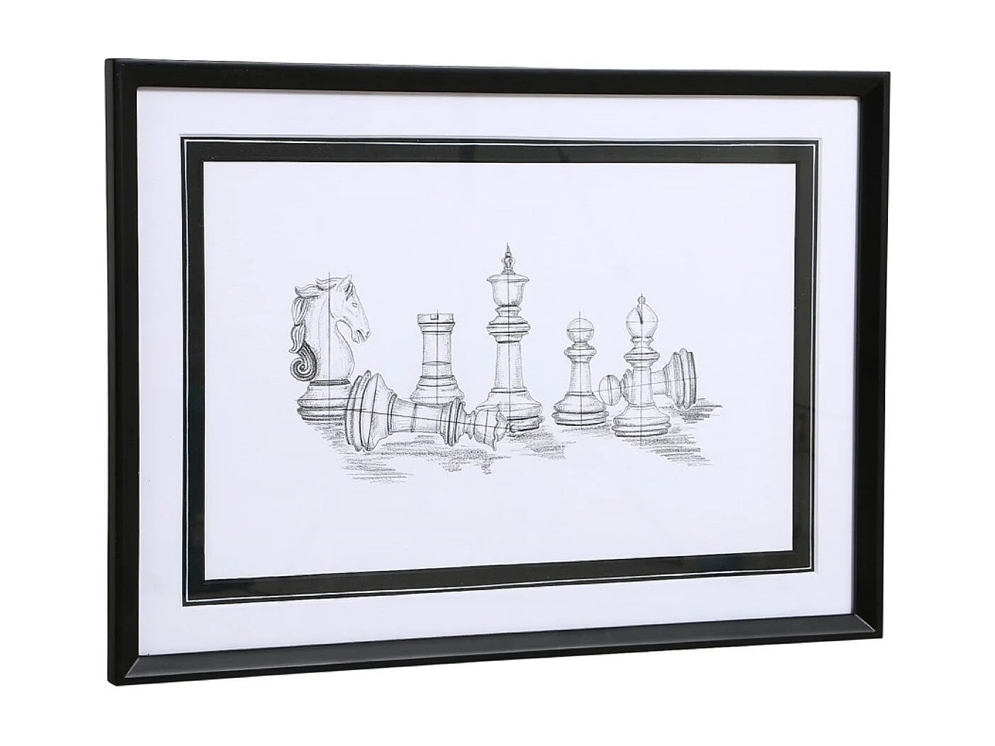 Gravure jeu d'échec Bois Blanc - Classique Chic Interior's