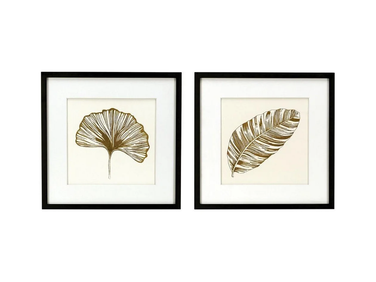 Lot de 2 tableaux décoratifs Bois Blanc - Basique Interior's