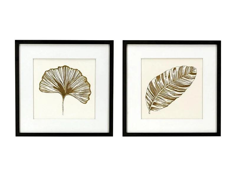 Lot de 2 tableaux décoratifs Bois Blanc - Basique Interior's