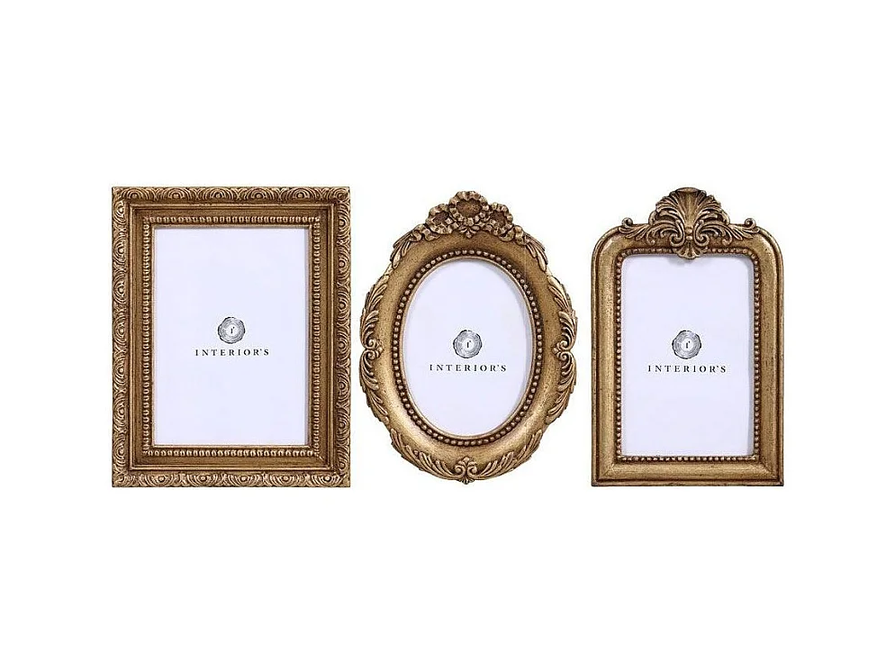 Set de 3 cadres photos dorés Résine Or - Interior's