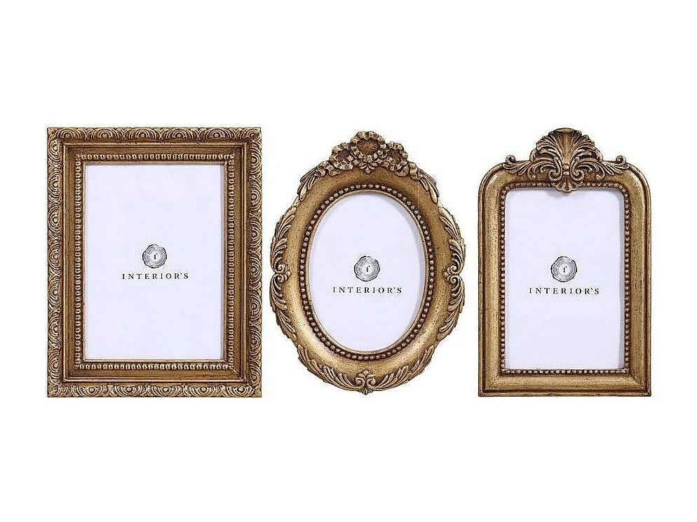 Set de 3 cadres photos dorés Résine Or - Interior's