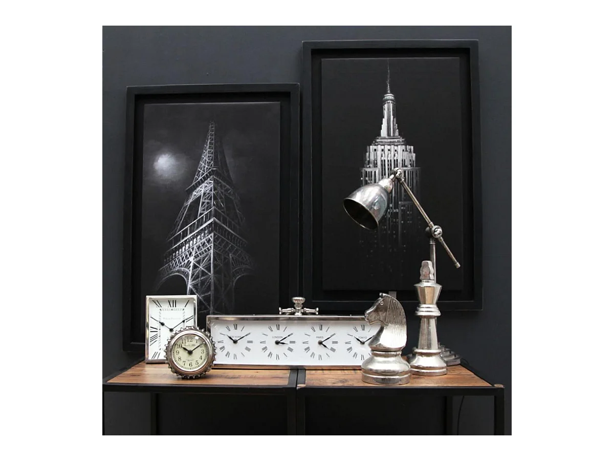 Toile monument monument tour eiffel Bois Noir - Indus Interior's