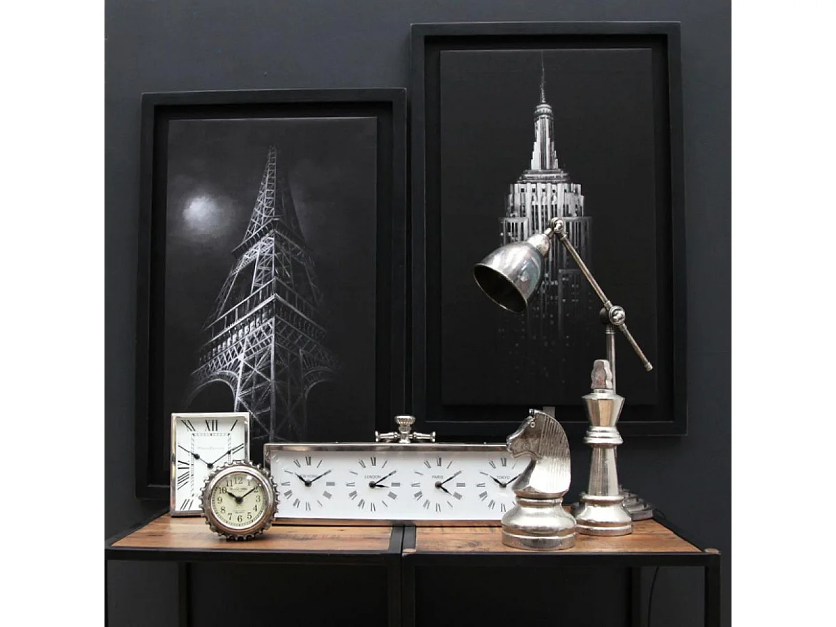 Toile monument monument tour eiffel Bois Noir - Indus Interior's