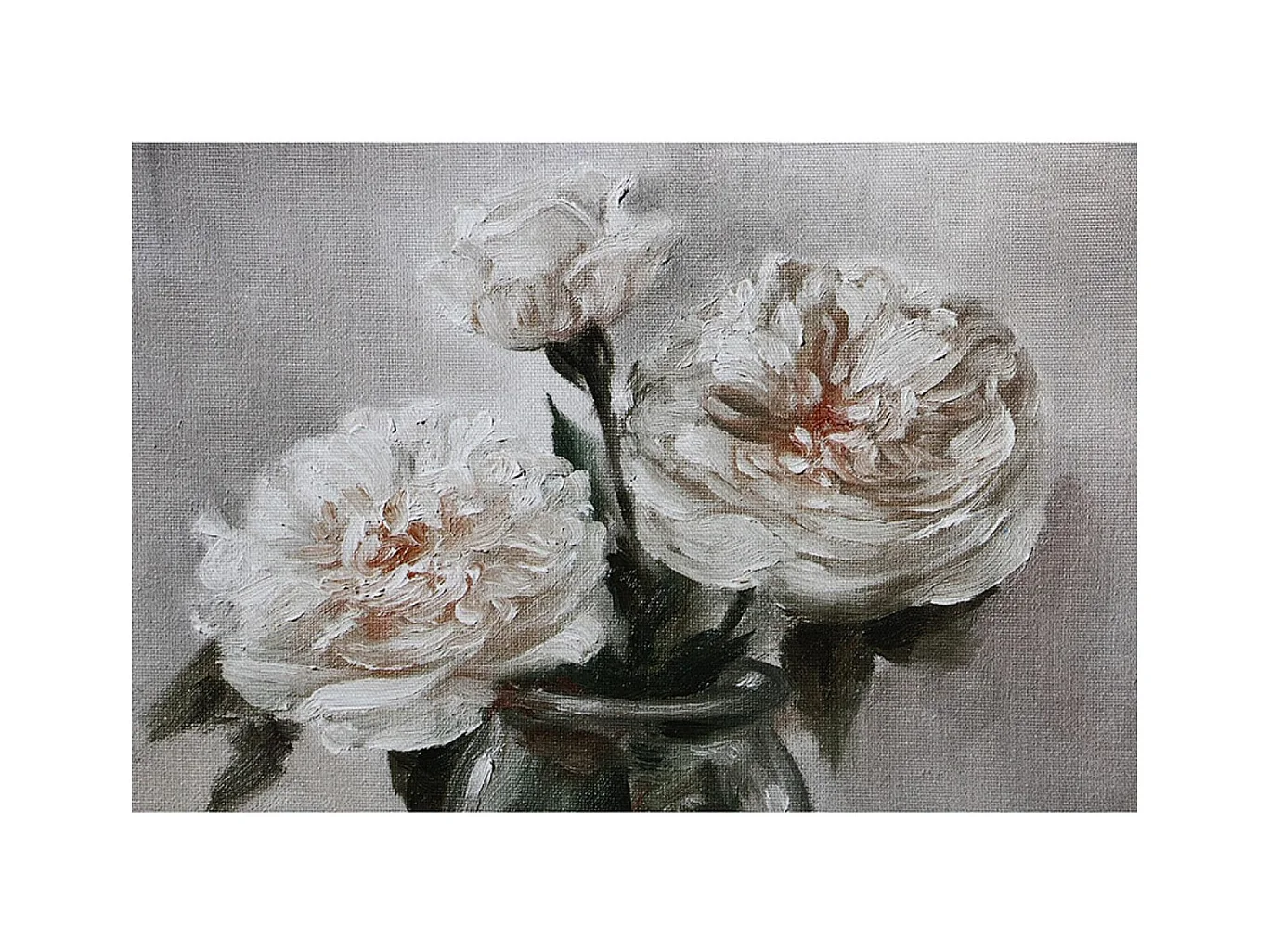 Huile pivoines Bois Multicolore - Charme Interior's