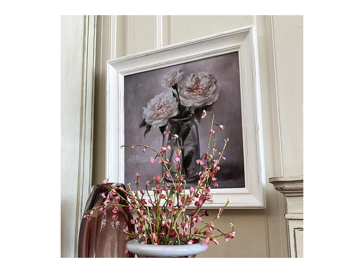 Huile pivoines Bois Multicolore - Charme Interior's