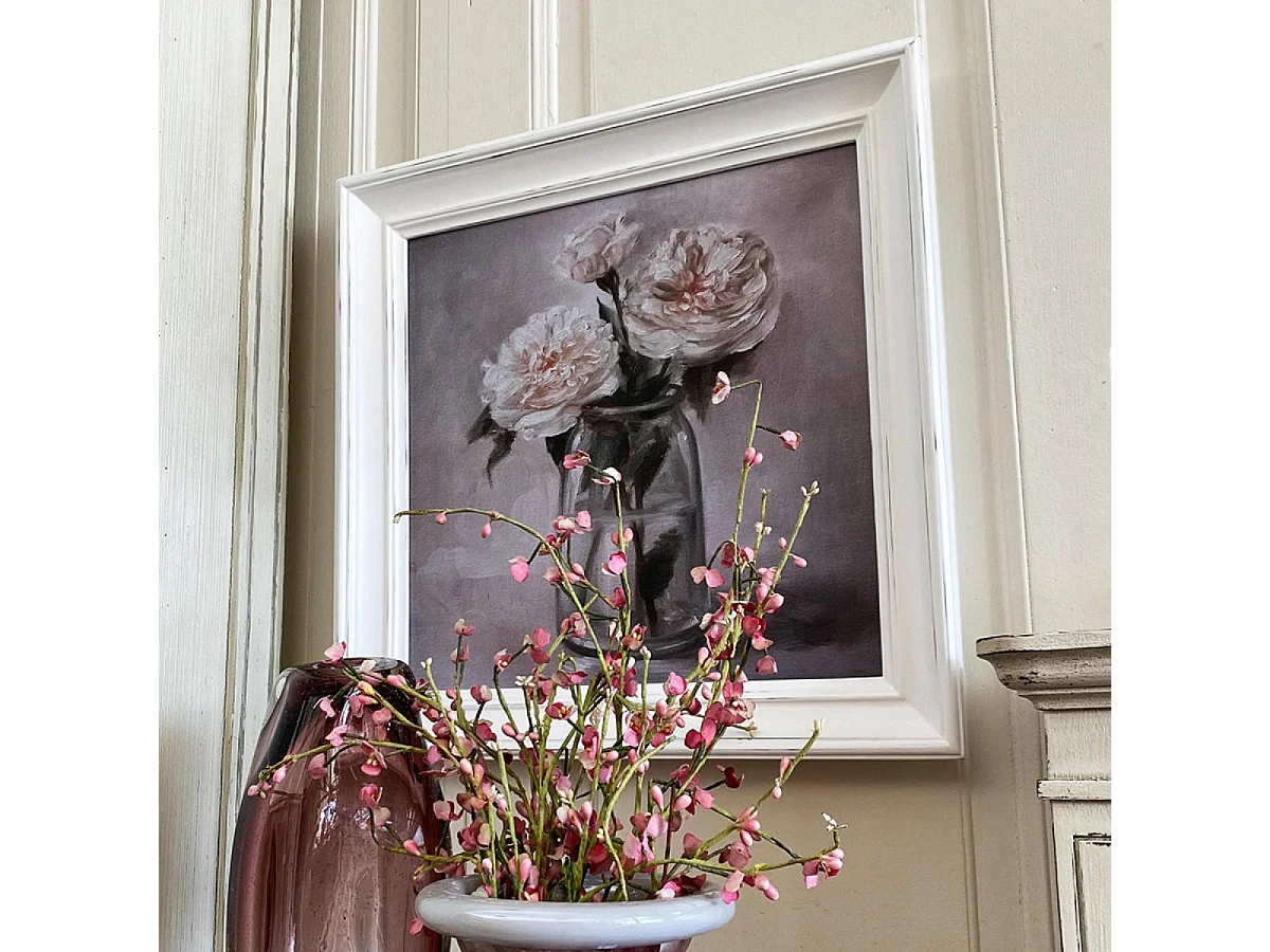 Huile pivoines Bois Multicolore - Charme Interior's