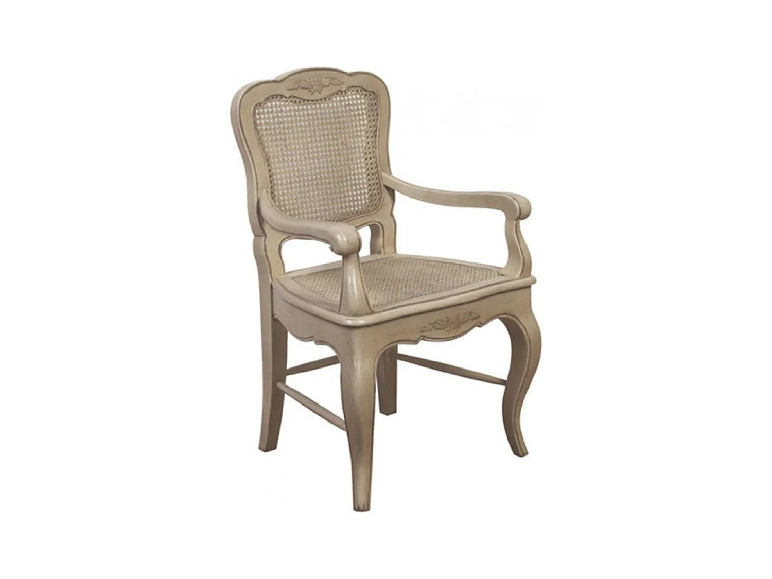Fauteuil canné louis xv Bois Beige - Château Interior's