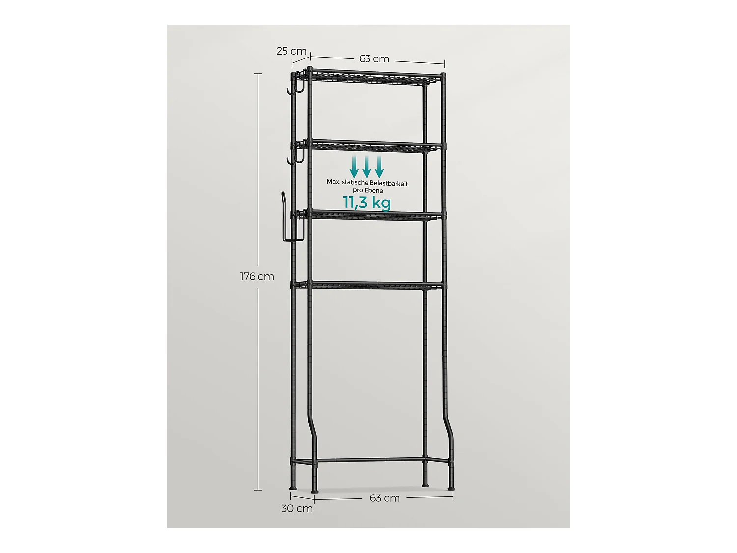 4-stöckiges Toilettenregal Prague