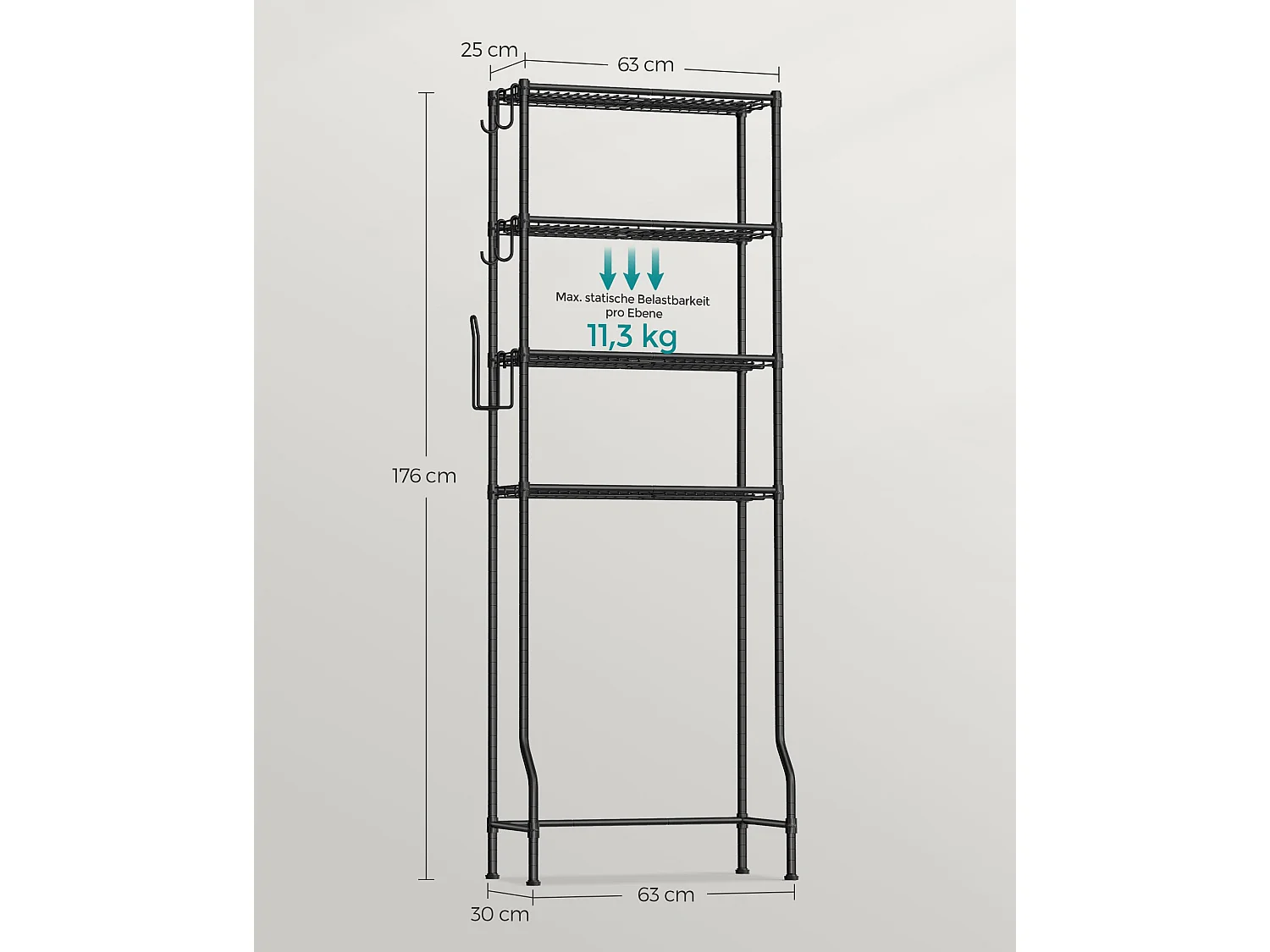 4-stöckiges Toilettenregal Prague