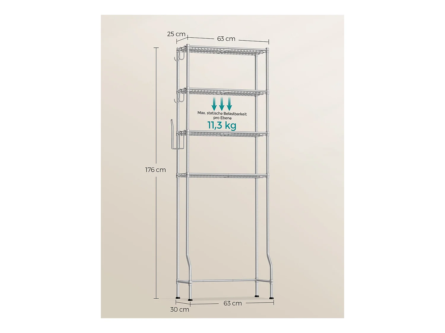 4-stöckiges Toilettenregal Prague