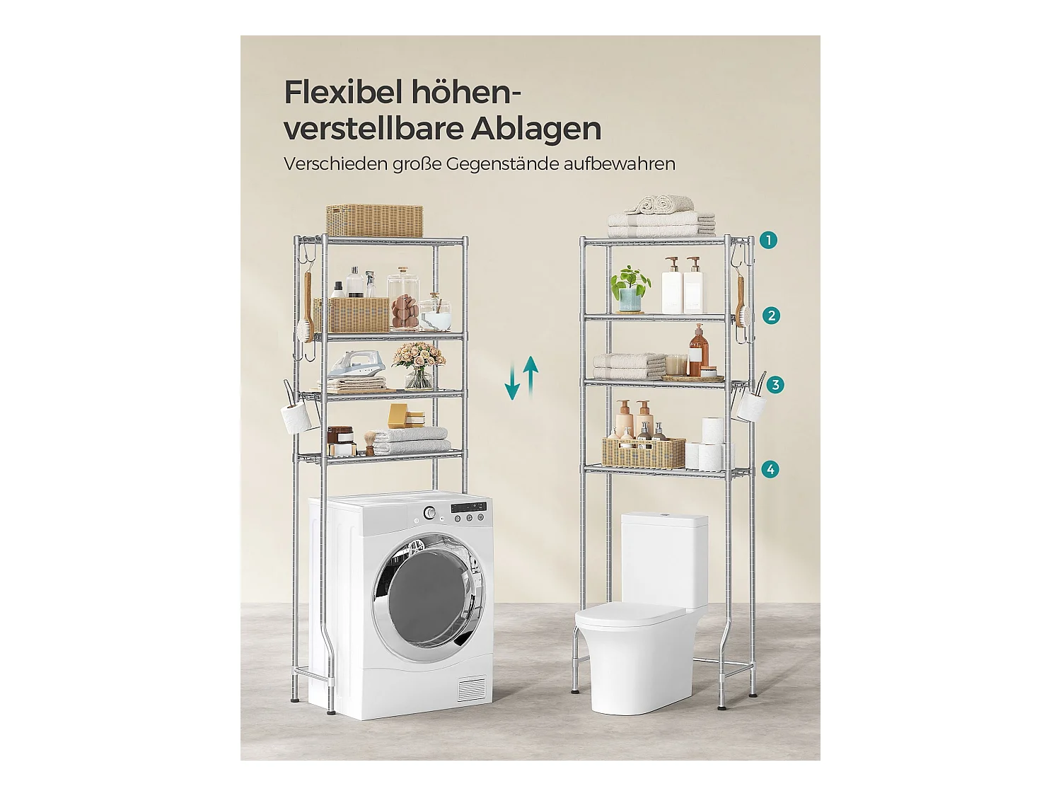 4-stöckiges Toilettenregal Prague