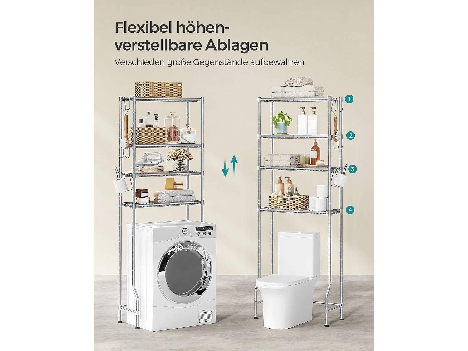 4-stöckiges Toilettenregal Prague