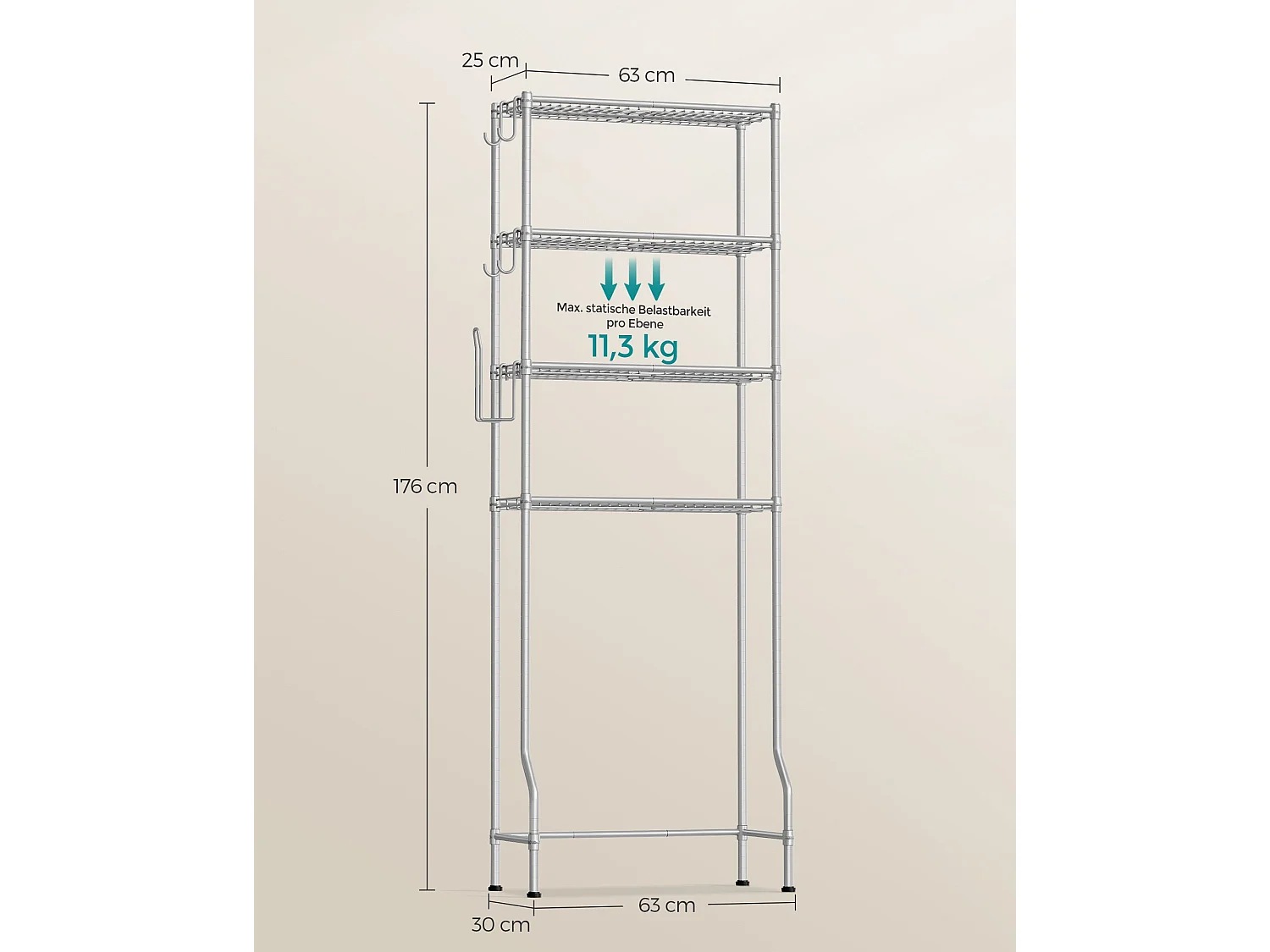 4-stöckiges Toilettenregal Prague