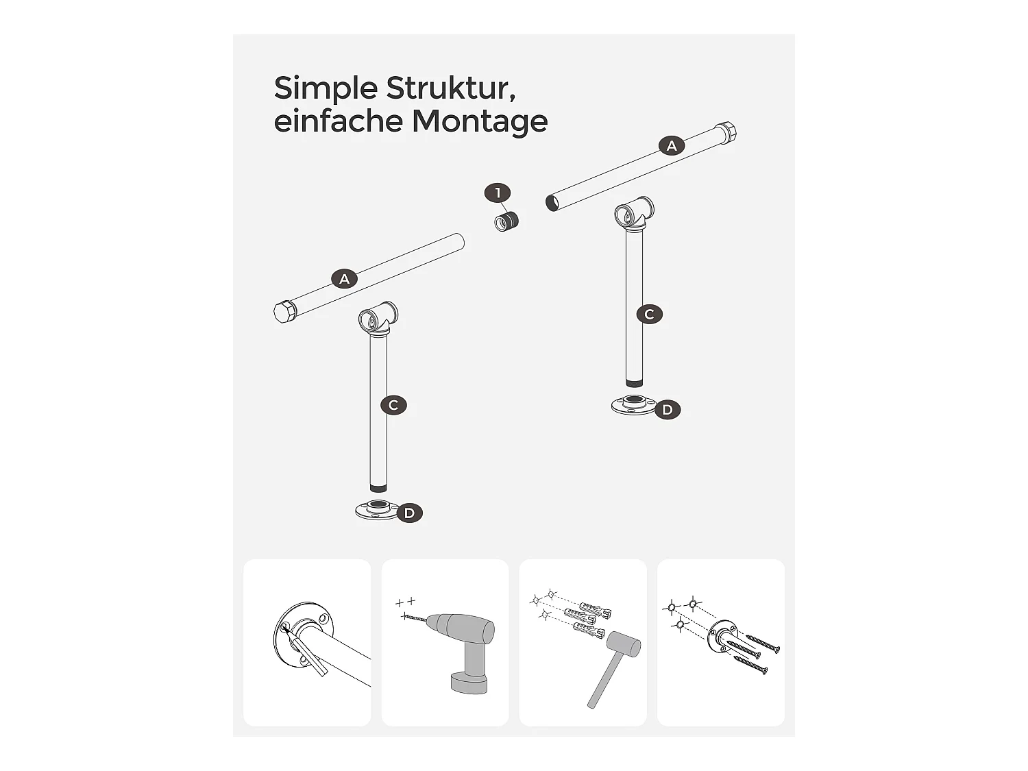 Kleiderstange Bissau 2er-Set