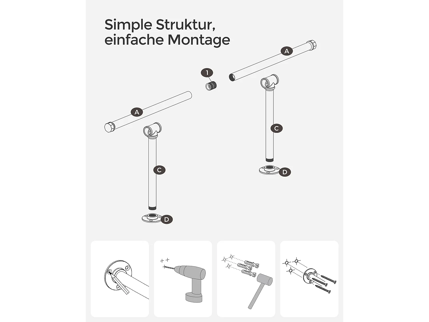 Kleiderstange Bissau 2er-Set