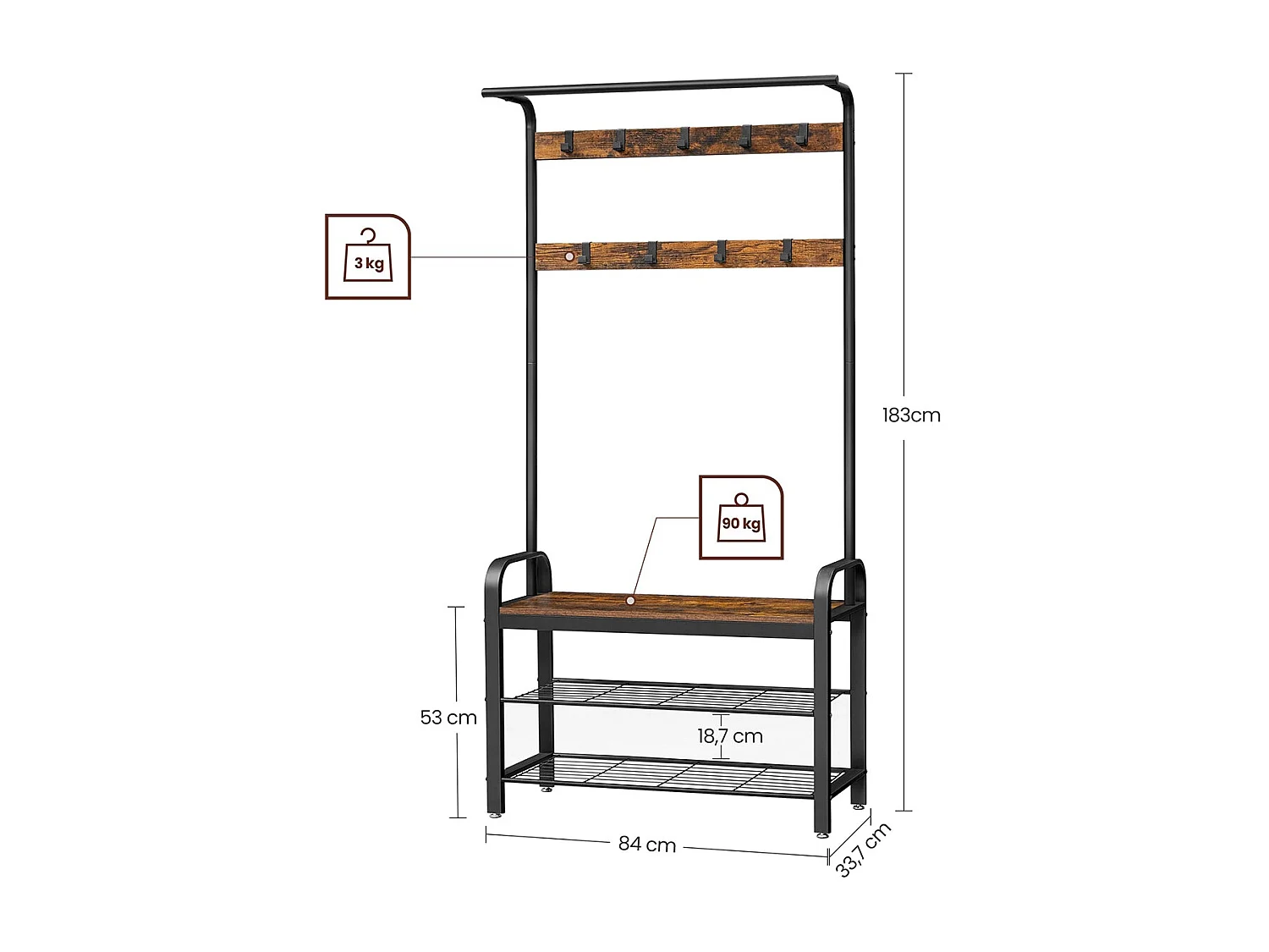 Garderobenständer Kleiderständer Maputo