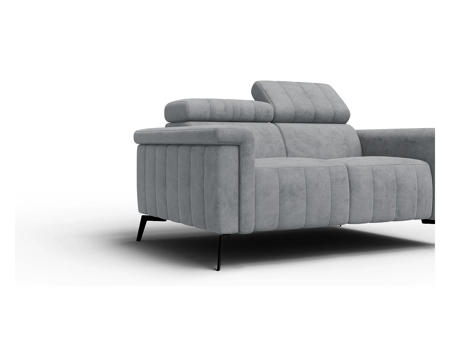 Canapé 2 places NORDEL, tissu gris